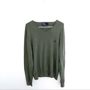 Polo by Ralph Lauren 100% Pima Cotton Mens Green Sweater Size XL
